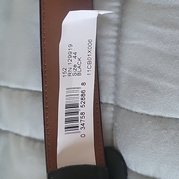 Croft and Barrow NWT mens 44 black leather belt NWT soft leather! - Picture 3 of 5